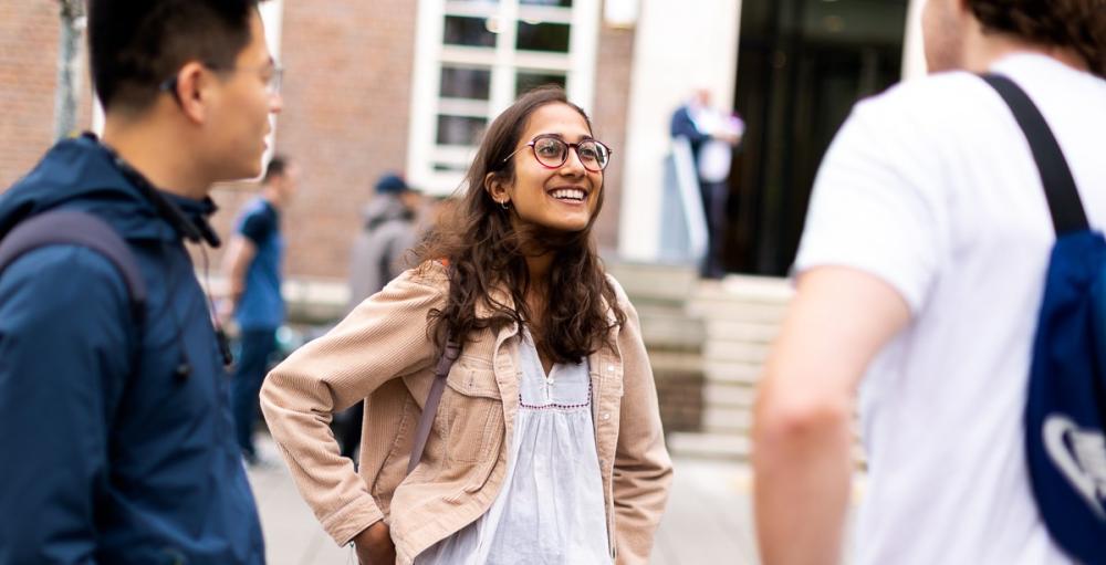 SOAS students chatting on campus
