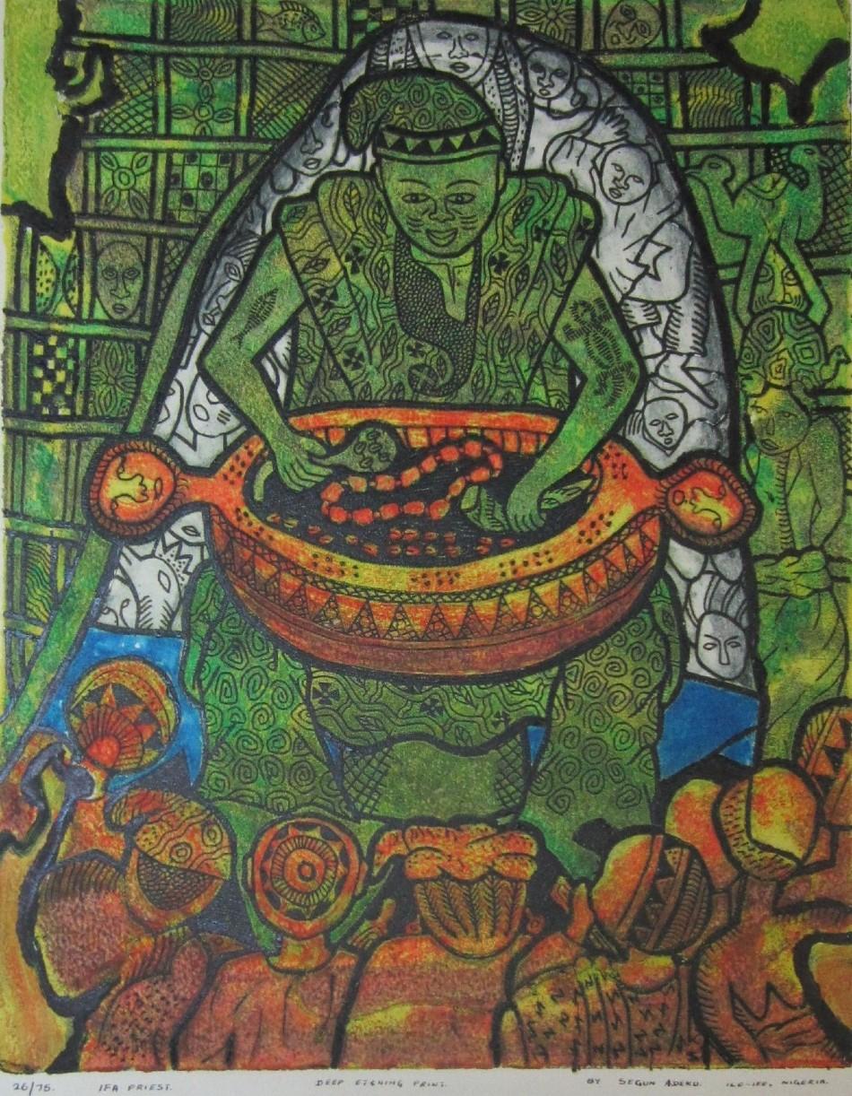 ‘Ifa Priest’, by Segun Adeku, Ile-Ife, Nigeria, probably 1990s