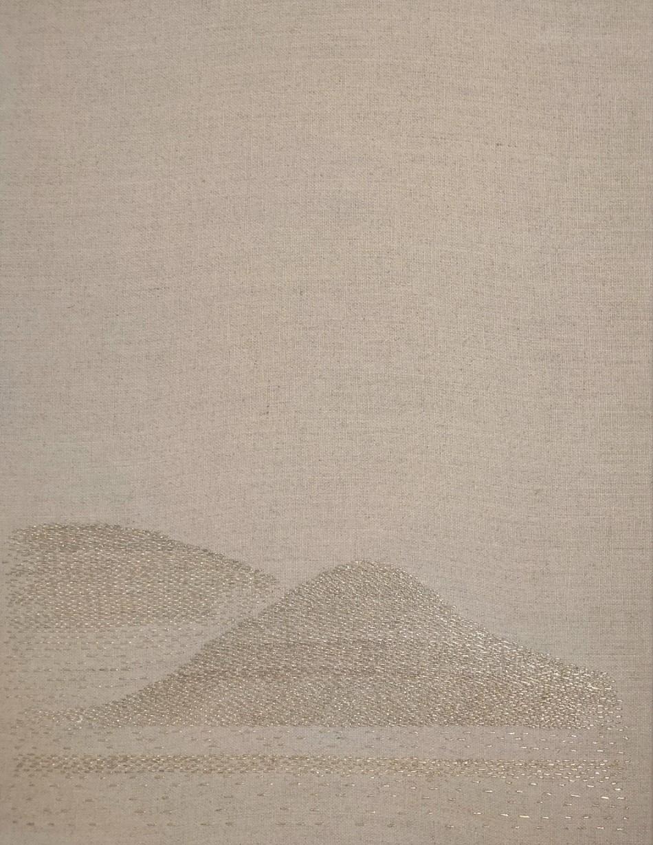 Embroidered canvas picture of mountain scene, China,  Zou Yingzi, 2013