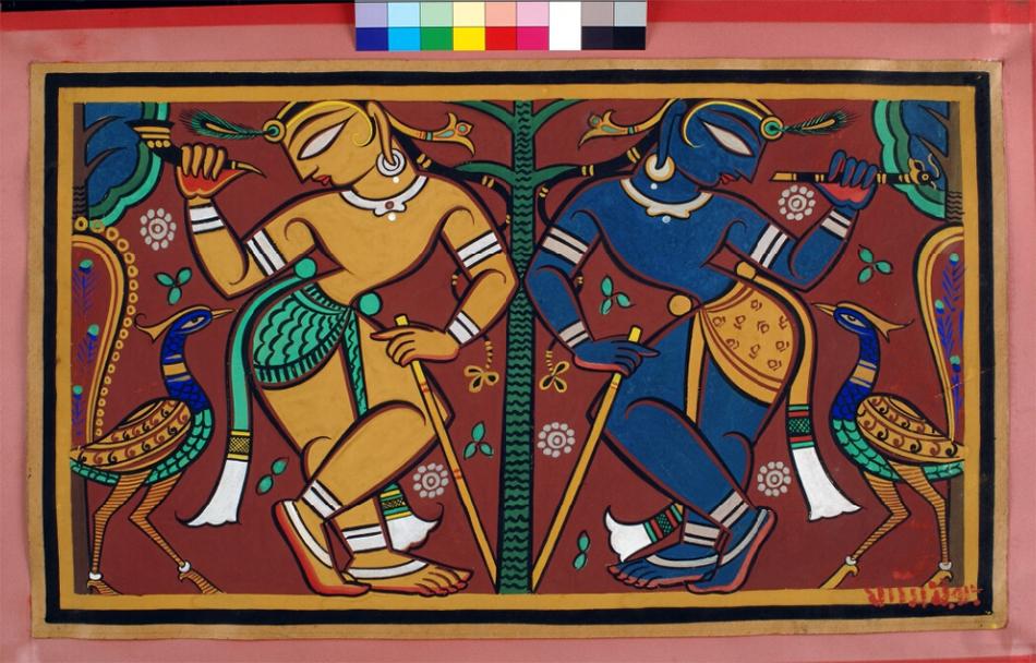 Krishna and Balarama, Jamini Roy, India, 1940s