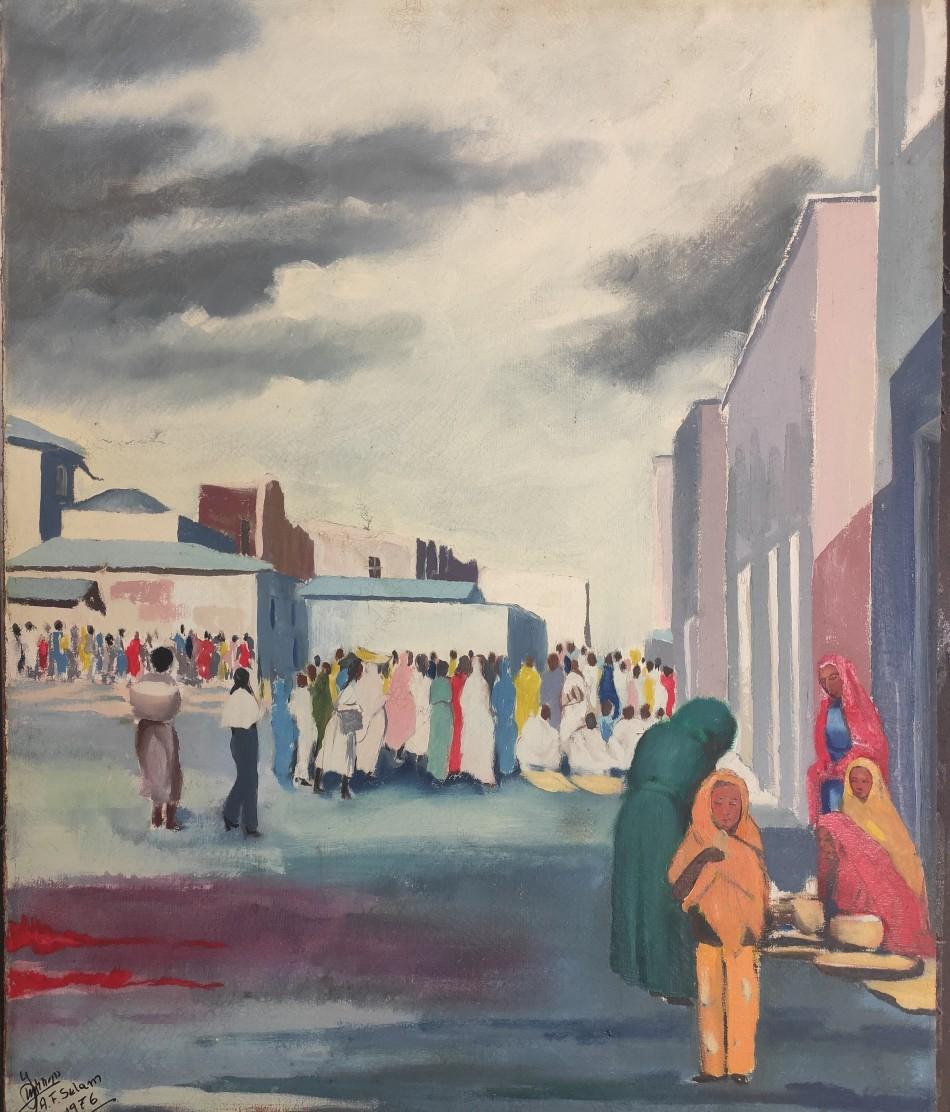 Painting of Massacre during the ‘Red Terror’, by Alle Feleghe Selam Hiruy, 1976, Ethiopia