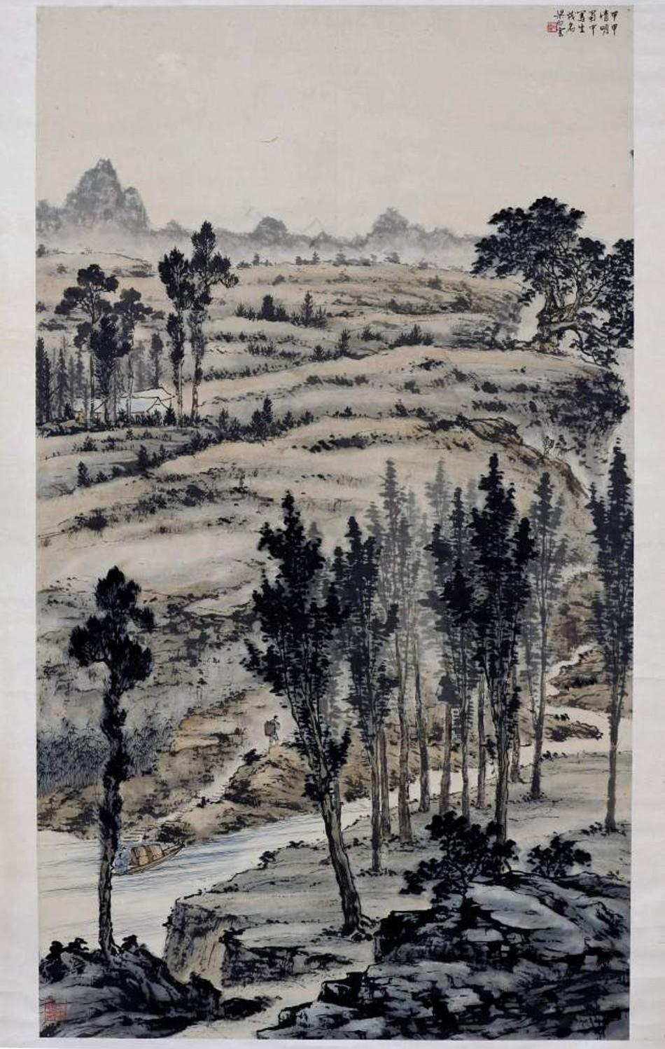 Szechuan Landscape by Liang Baiyun, Sichuan, China, 1944