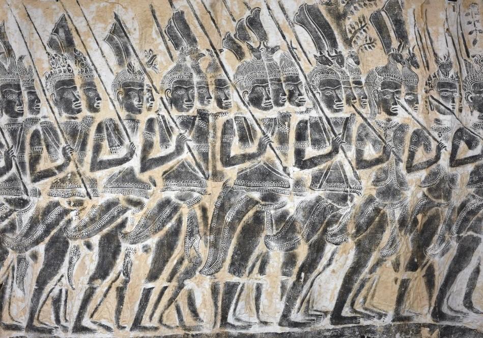 Temple rubbing from Angkor Wat, Cambodia, early 1960s