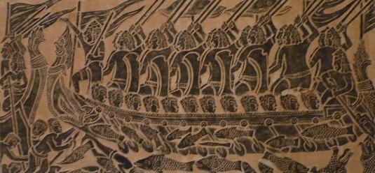 Temple rubbing, probably from Angkor Wat, Cambodia, early 1960s