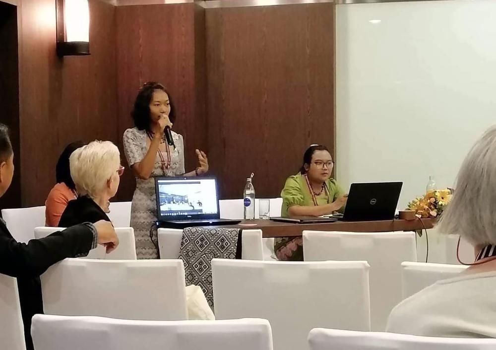 Figure 6. Theint Theint Aung delivering her paper (Photo E.Moore)
