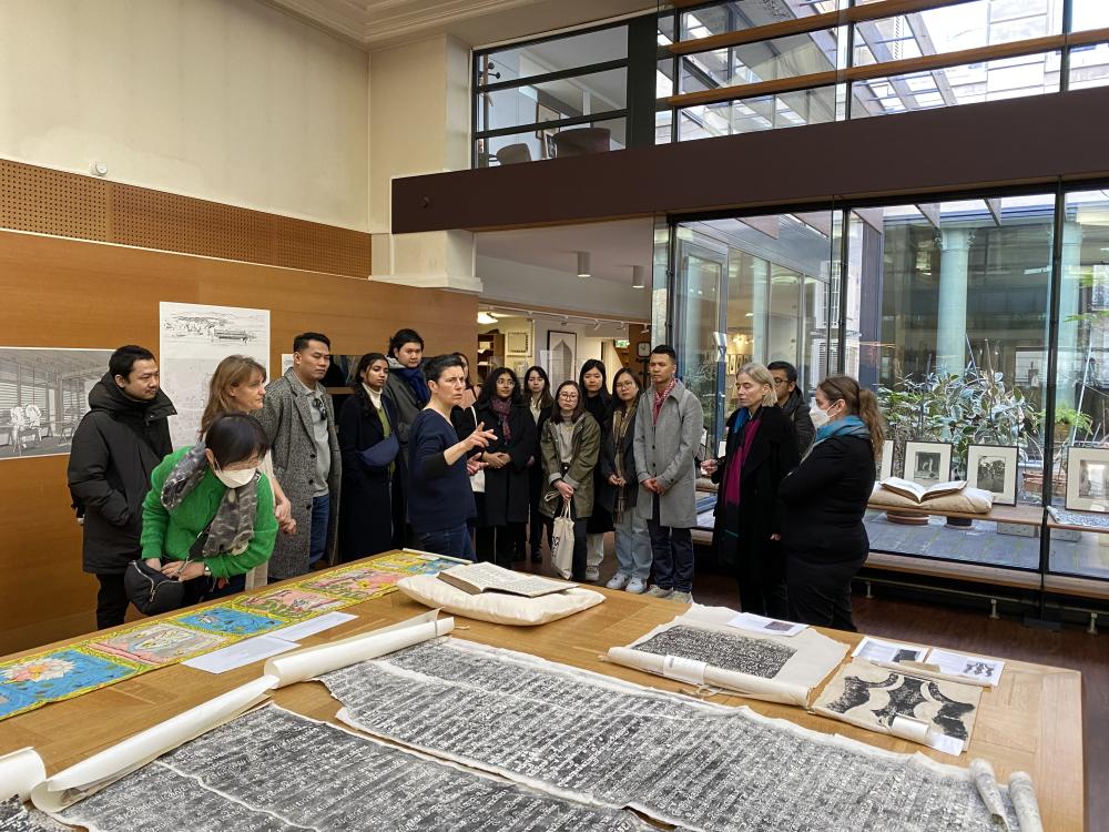 A selection of materials placed on display from the archives of École française d'Extrême-Orient/The French School of Asian Studies