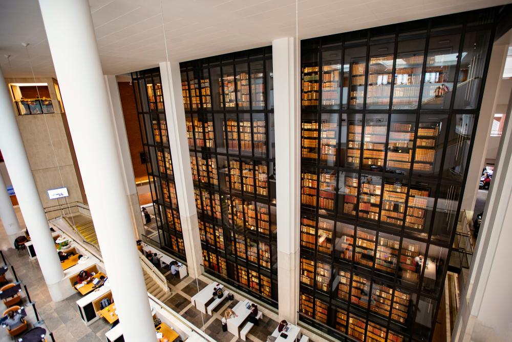 People studing at the British Library