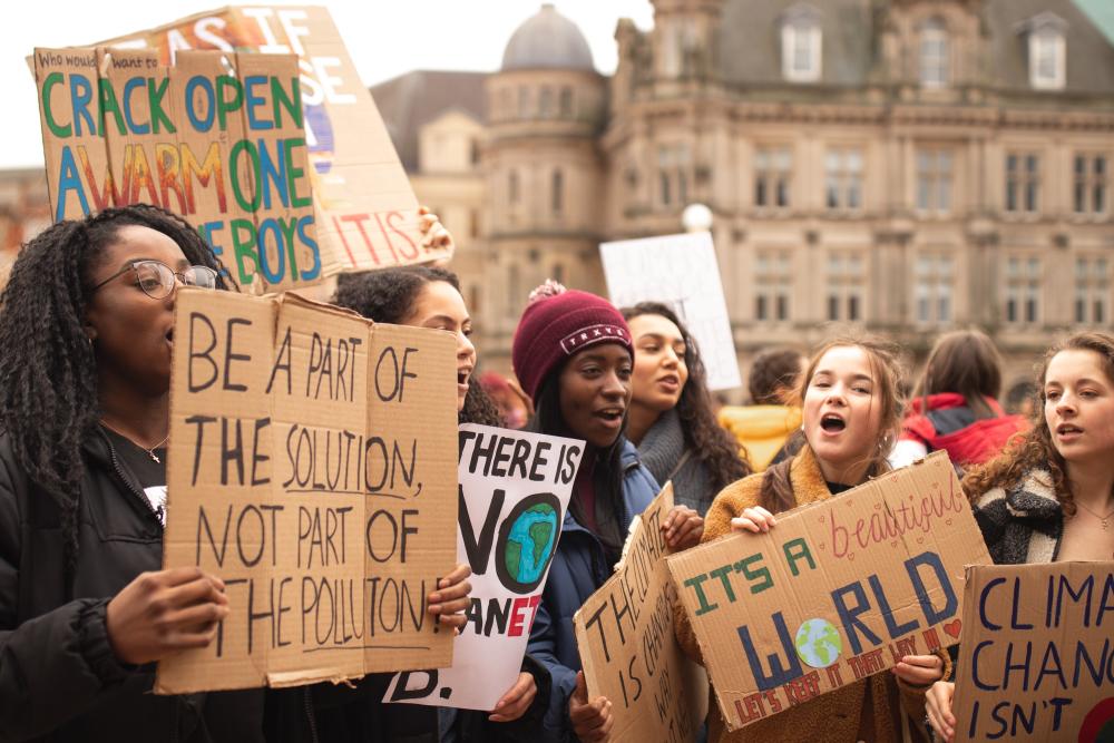 students protesting climate change
