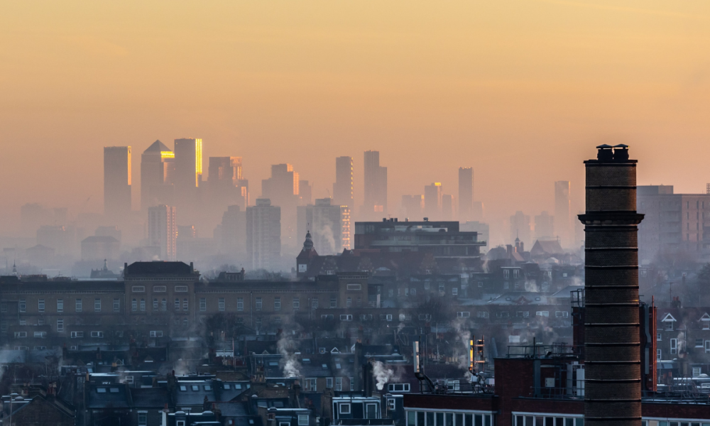 London skyline in smog