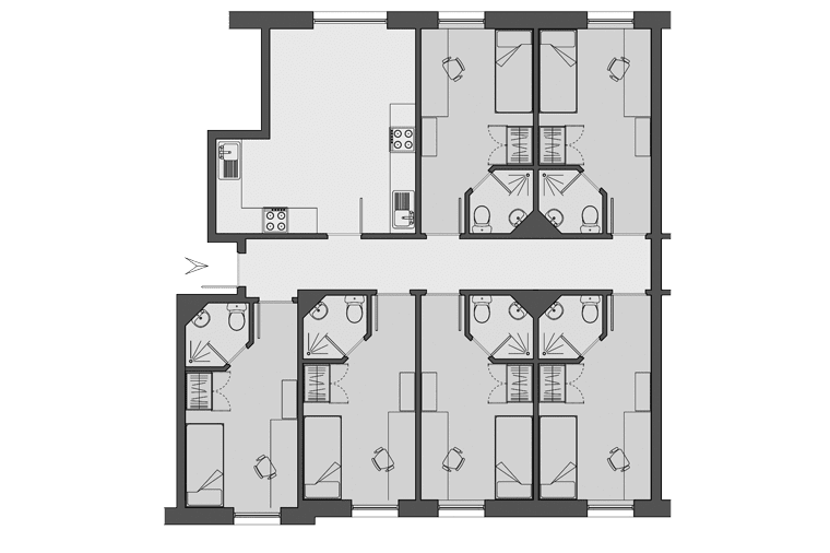 Dinwiddy House typical flat layout