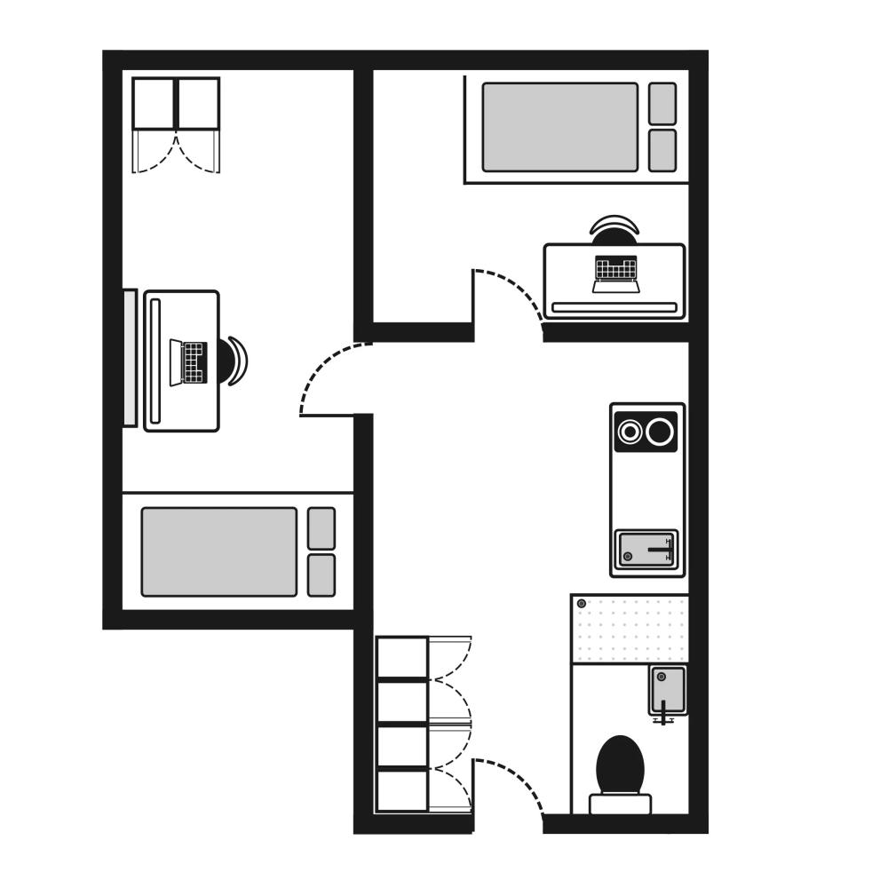 Stay Club Camden 2-bed flat floorplan
