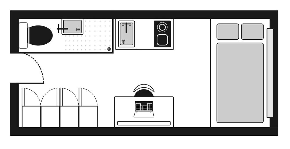 Stay Club Camden studio floorplan