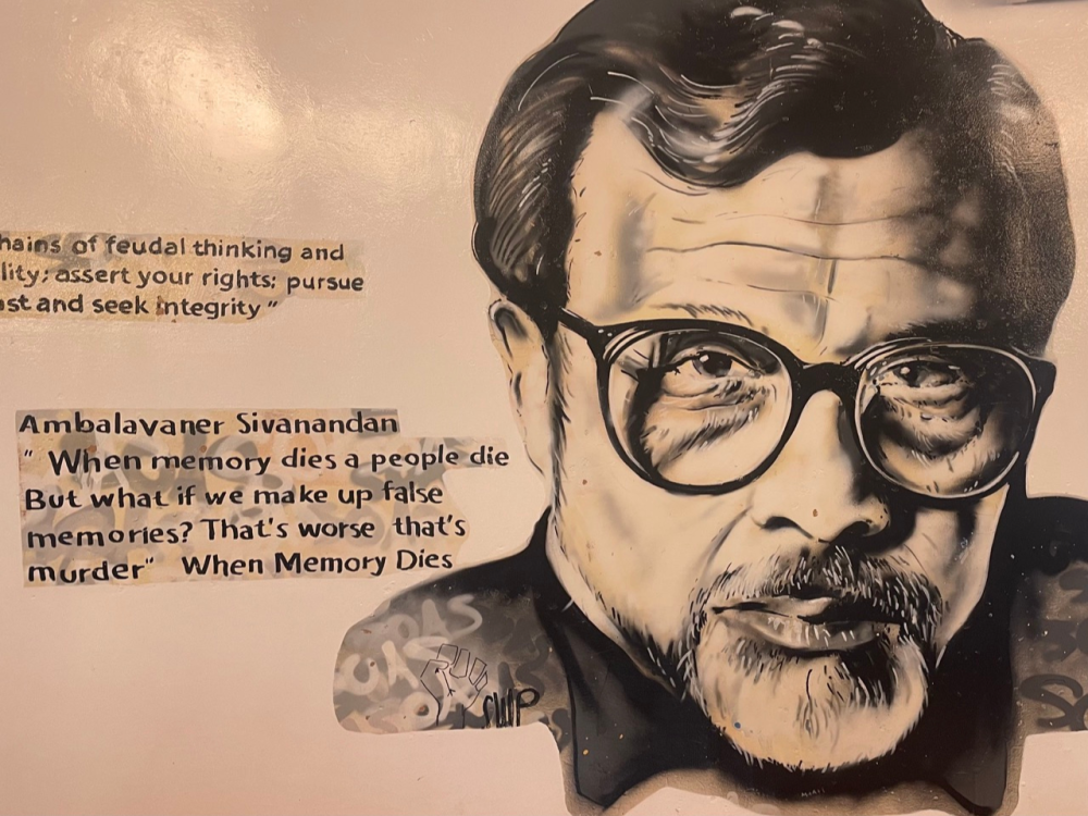 Mural of Ambalavaner Sivanandan