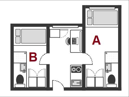 Stay Club KT 2bed flat floorplan