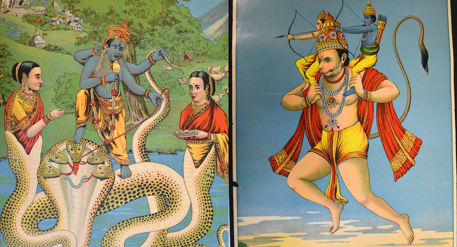 Colour prints of Kalia Daman and Maruti Skandharudh Ram Laxman