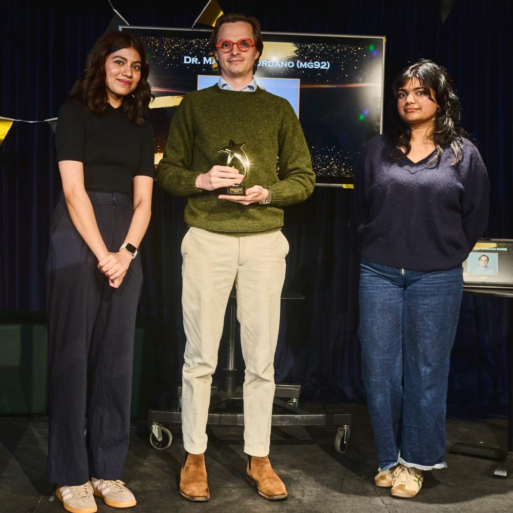 Dr Matteo Giordana with award