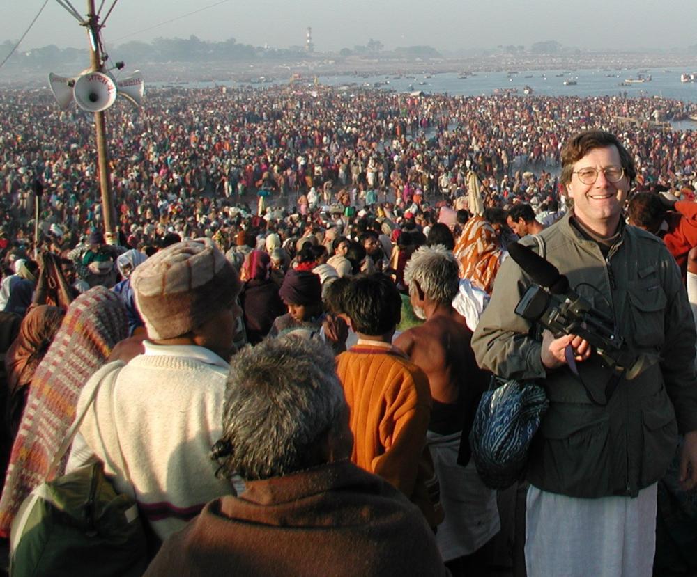 Man standing in crowd