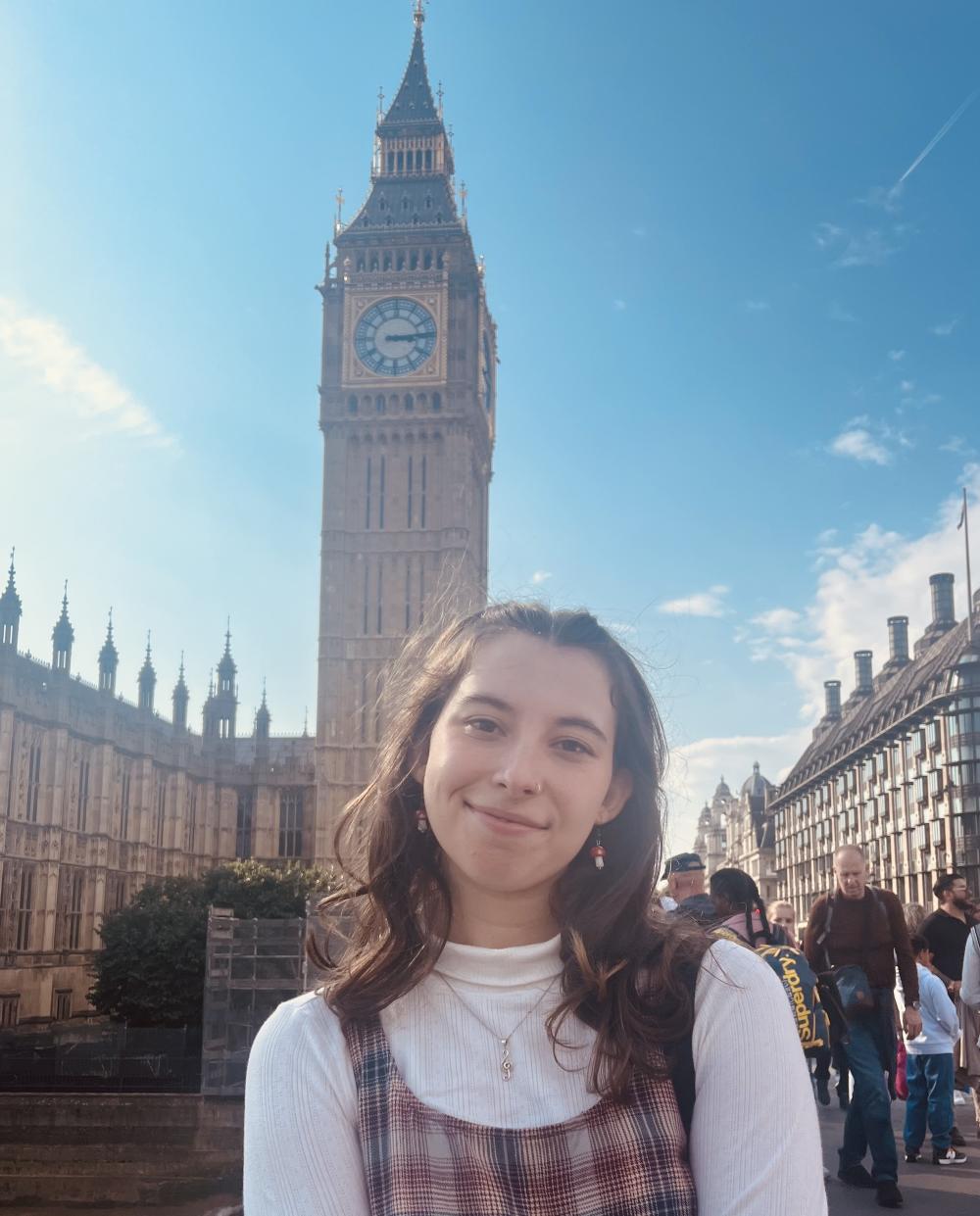 Headshot of Julia Ammon in front of Big Ben