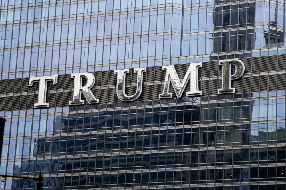 Trump sign on a building