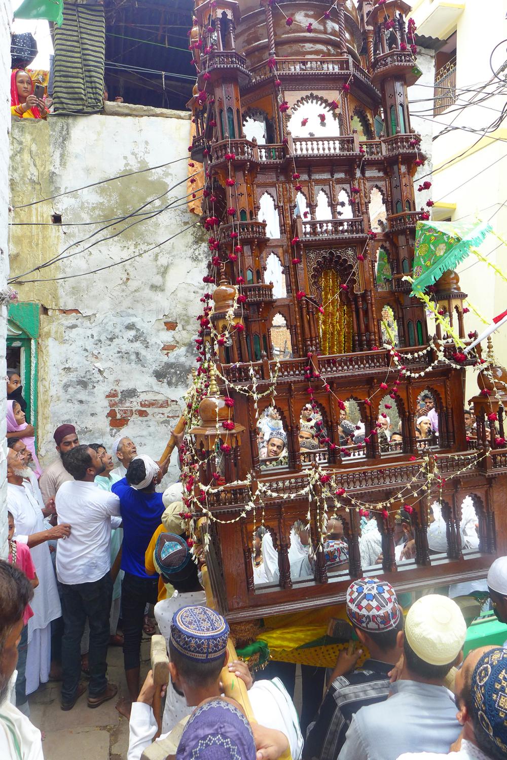 Photograph of a Taziya at a Muharram Procession in Varanasi