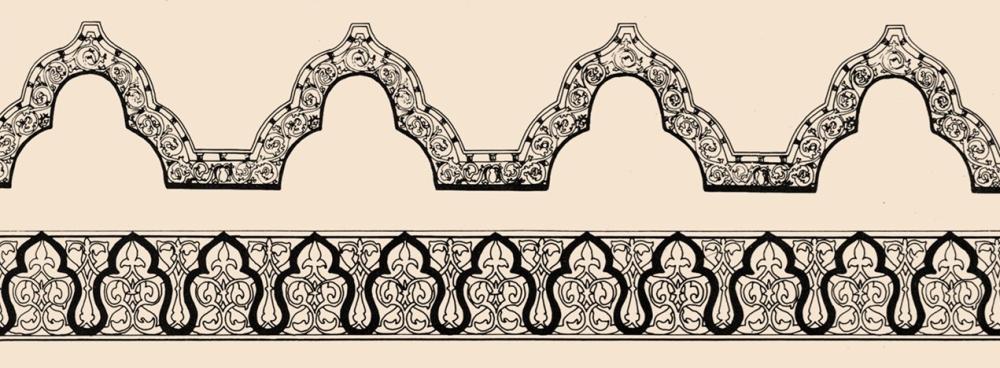 a pair of patterns running horizontally