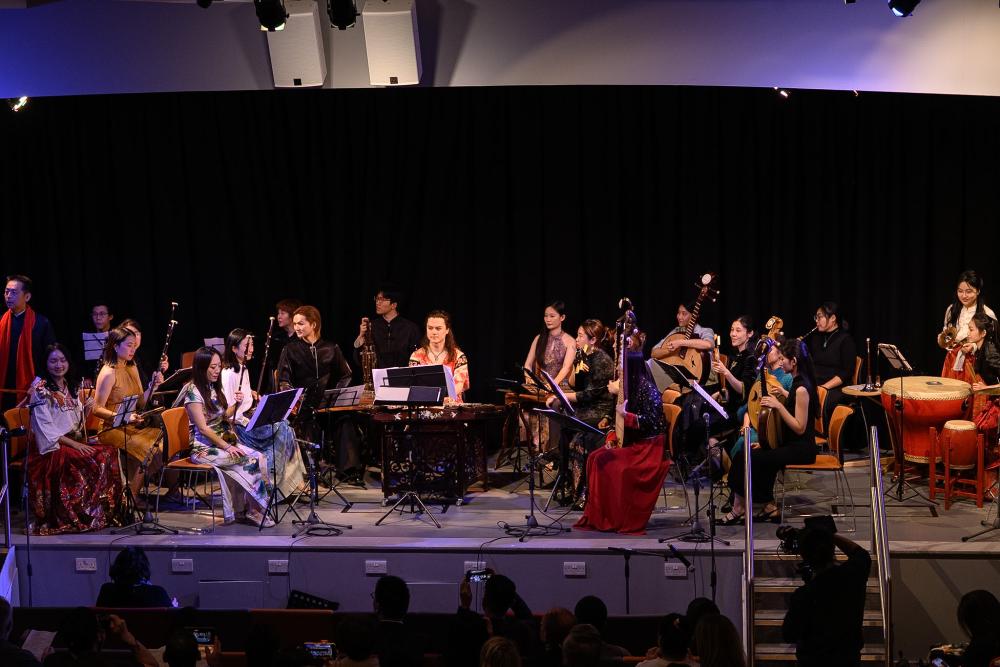 musicians with instruments on stage