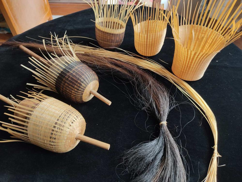 photo of weaving materials used to make Bagan lacquerware 