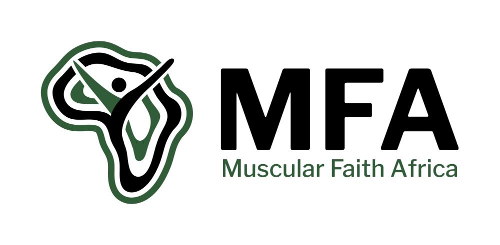 Muscular Faith Africa logo featuring a stylised Africa outline.